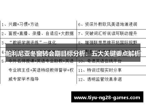 帕利尼亚冬窗转会期目标分析：五大关键要点解析