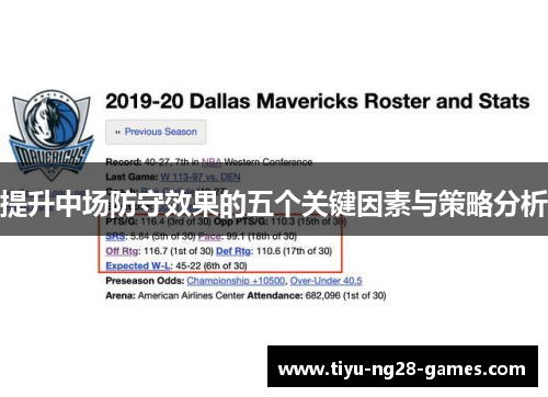 提升中场防守效果的五个关键因素与策略分析